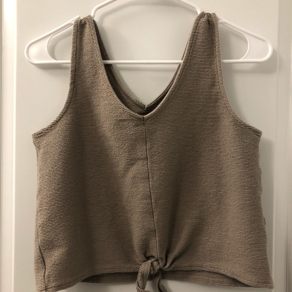 Madewell Size M Tan Tie-front Tank